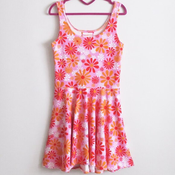 Kate Gabrielle pink and orange retro floral sample dress size Small - Picture 1 of 3